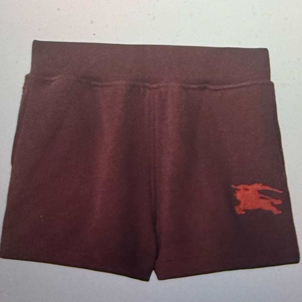 Burberry, new with tags, kids, cotton shorts, size 6 years or 6y burgundy